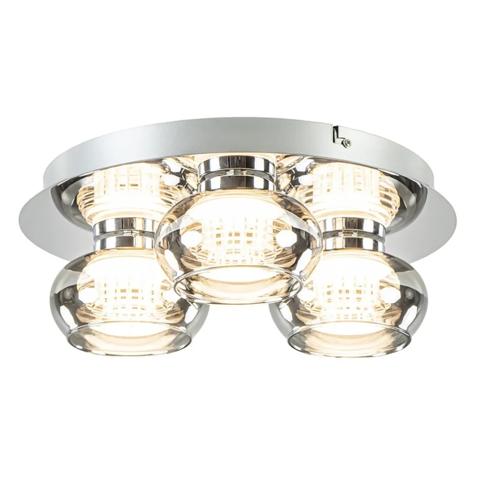 Hot Straluma Plafondlamp 3-L chroom/smoke 3-step dim.