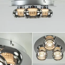 Hot Straluma Plafondlamp 3-L chroom/smoke 3-step dim.