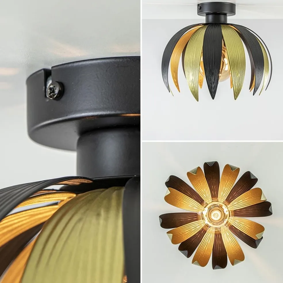 Store Straluma Plafondlamp leaves zwart/goud