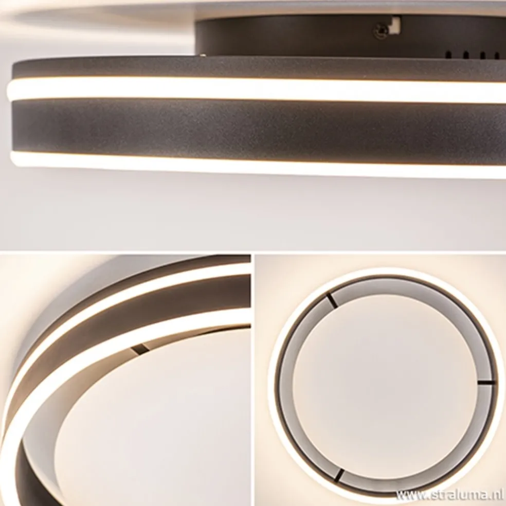 Shop Straluma Plafondlamp Led Cirkel zwart/wit