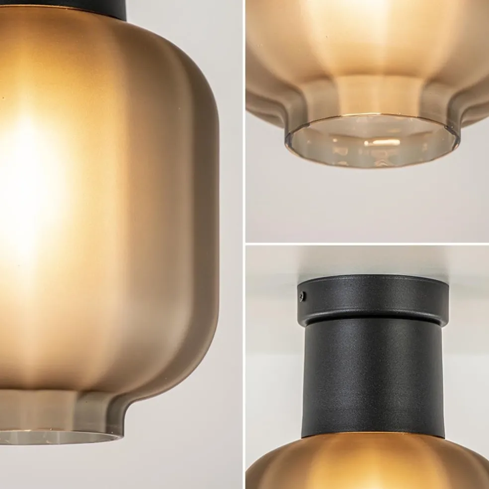 Flash Sale Straluma Plafondlamp Lett zwart + smoke glas 20cm