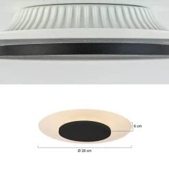 New Straluma Plafondlamp Lido zwart 29cm indirect