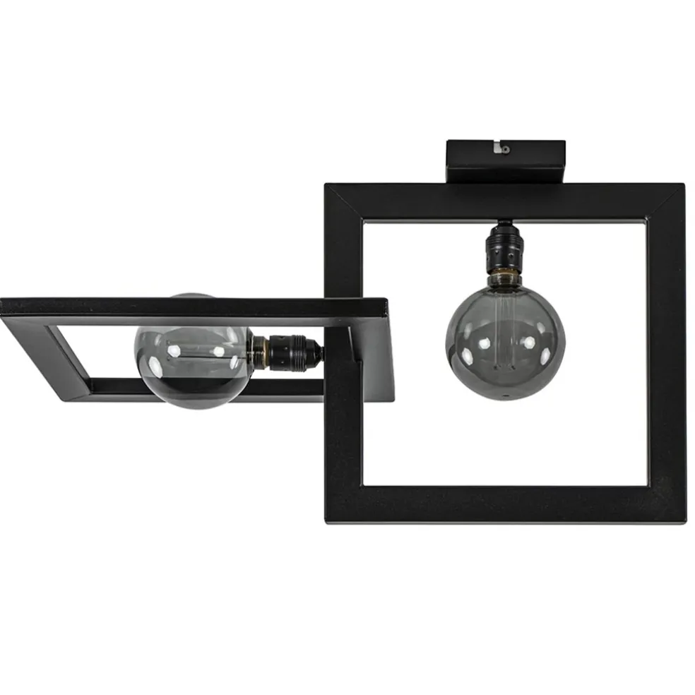 Cheap Straluma Plafondlamp Longa zwart 2xframe vierkant