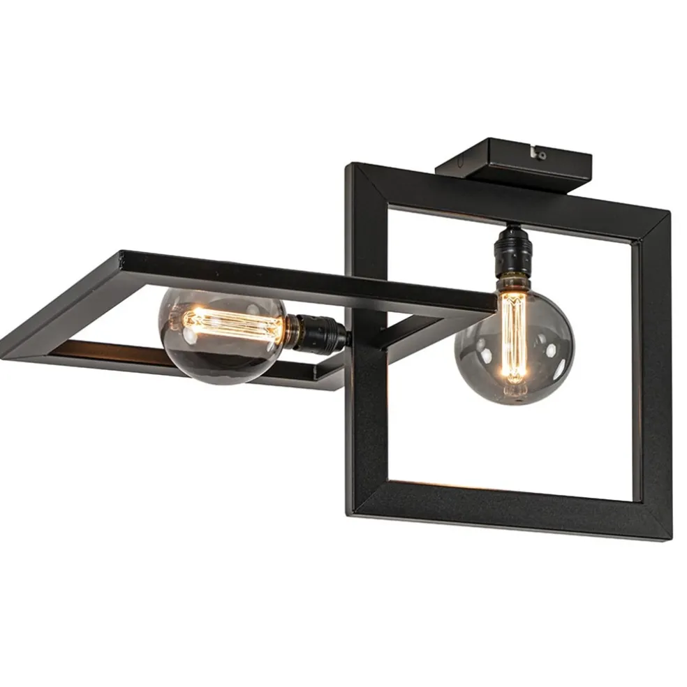 Cheap Straluma Plafondlamp Longa zwart 2xframe vierkant