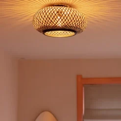 Best Straluma Plafondlamp Maze bamboe/zwart 40cm