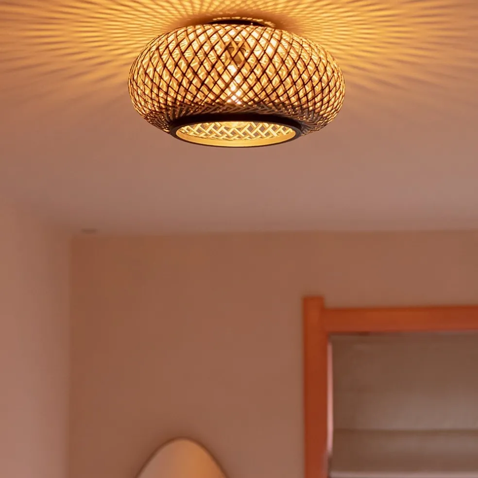 Best Straluma Plafondlamp Maze bamboe/zwart 40cm