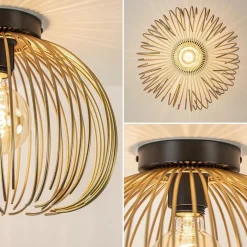 Cheap Straluma Plafondlamp Nest matgoud/zwart