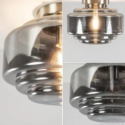 Fashion Straluma Plafondlamp nikkel + smoke glas