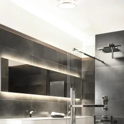 Fashion Straluma Plafondlamp nikkel/glas IP44 3-step dim.