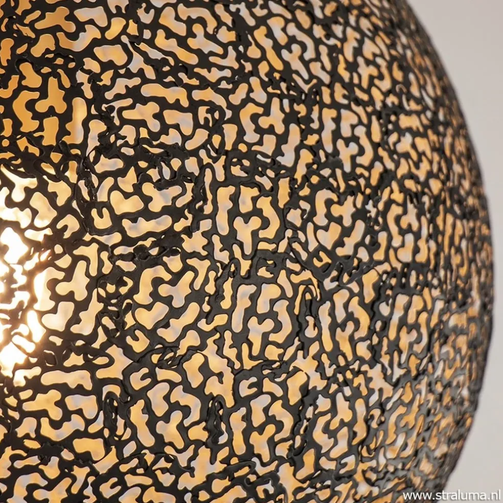 Shop Straluma Plafondlamp Oronero bol zwart/goud 30cm