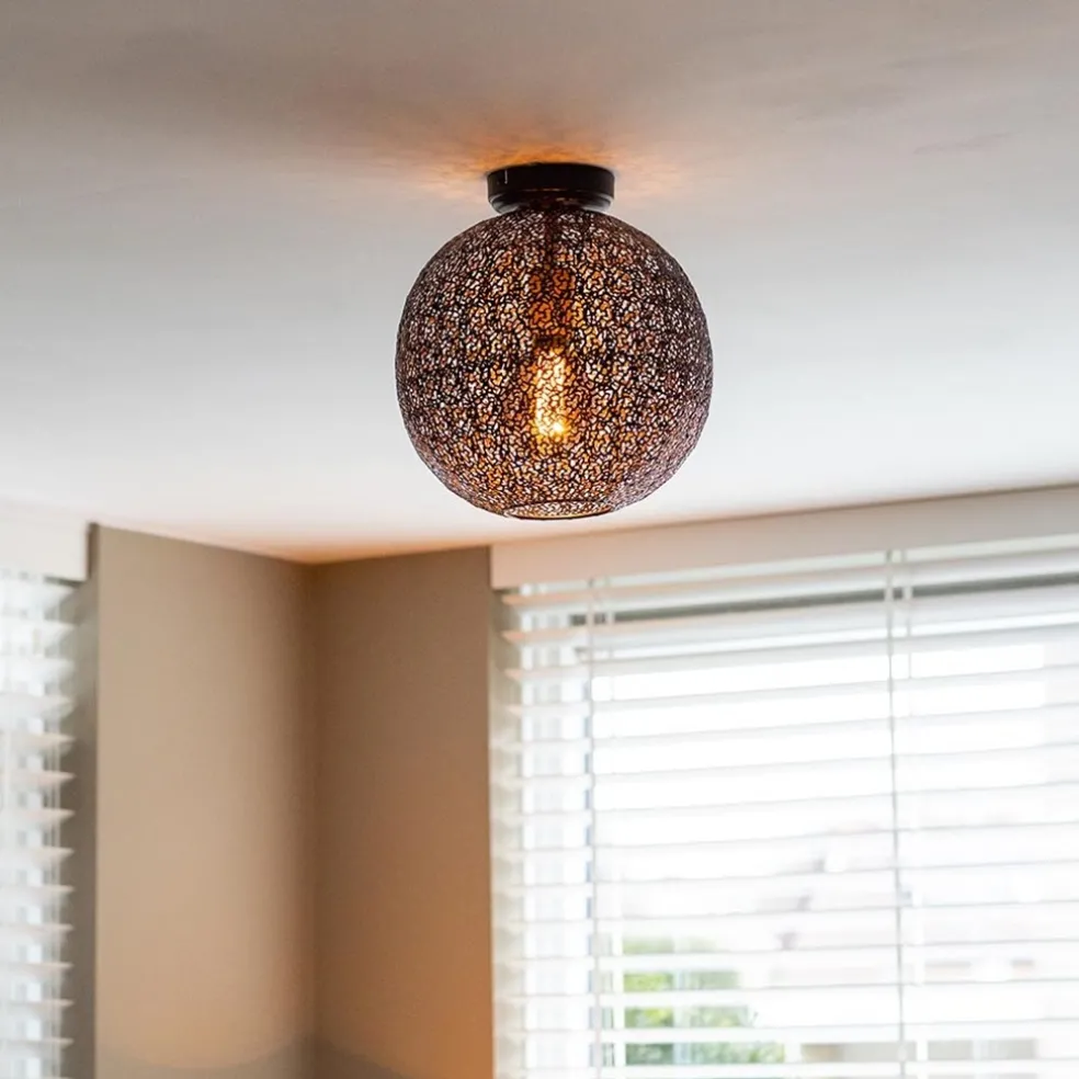 Shop Straluma Plafondlamp Oronero bol zwart/goud 30cm