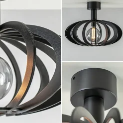 Discount Straluma Plafondlamp Plywood zwart hout