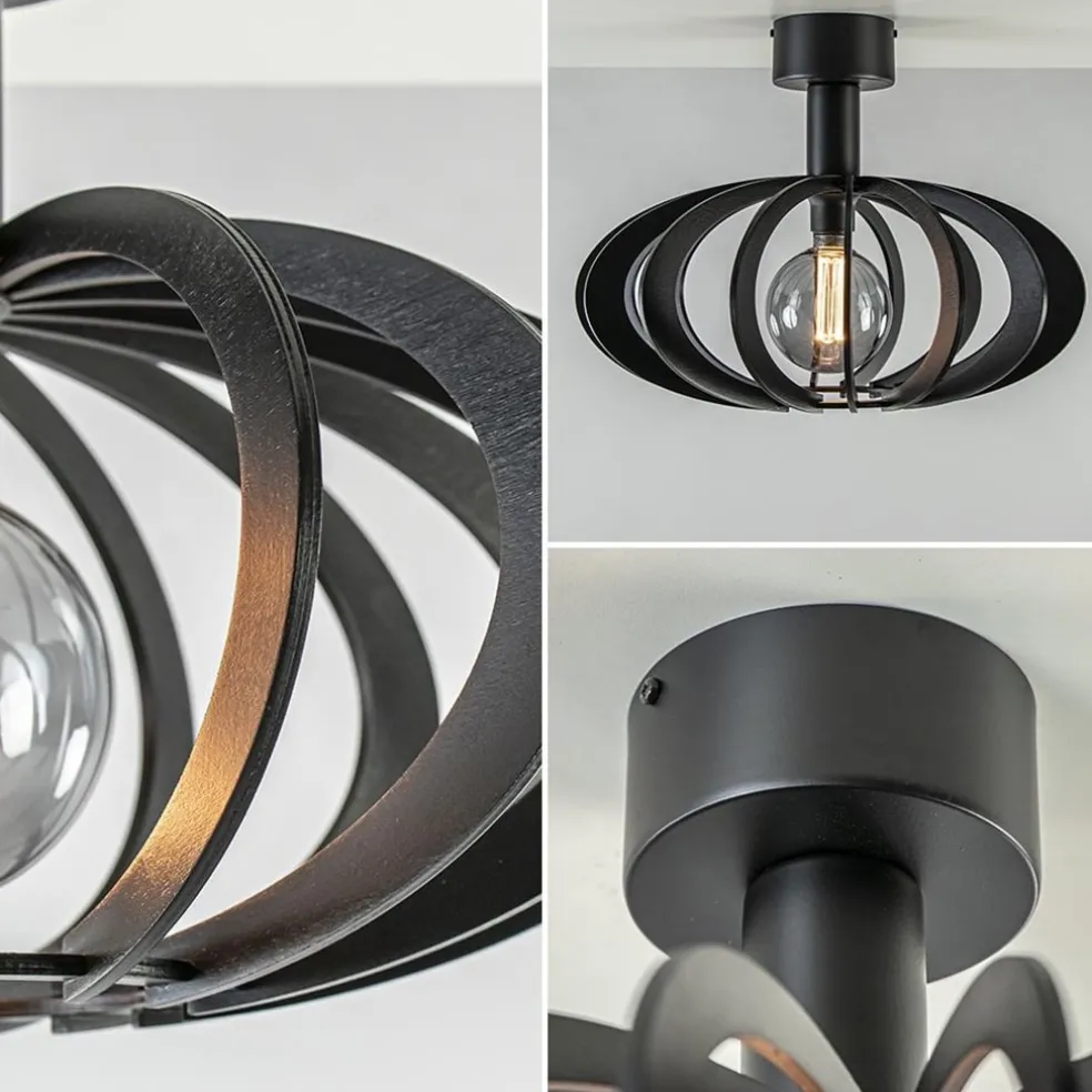 Discount Straluma Plafondlamp Plywood zwart hout