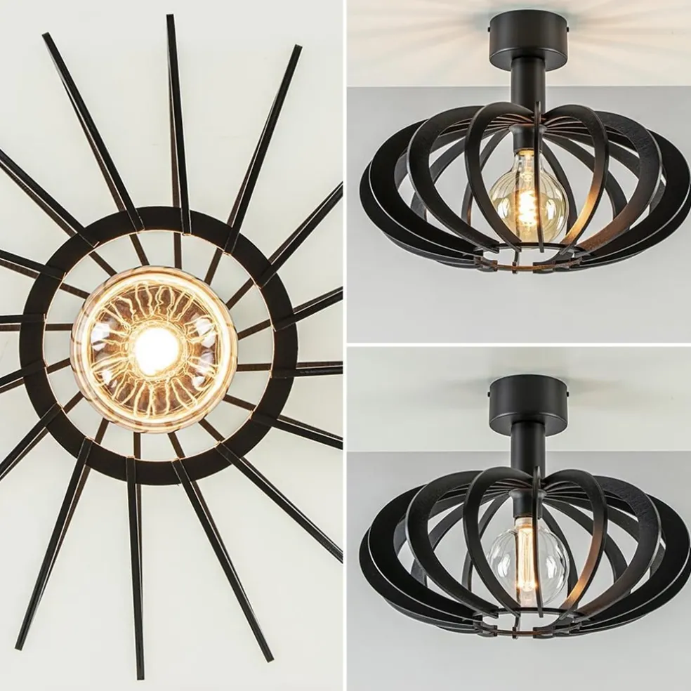 Discount Straluma Plafondlamp Plywood zwart hout