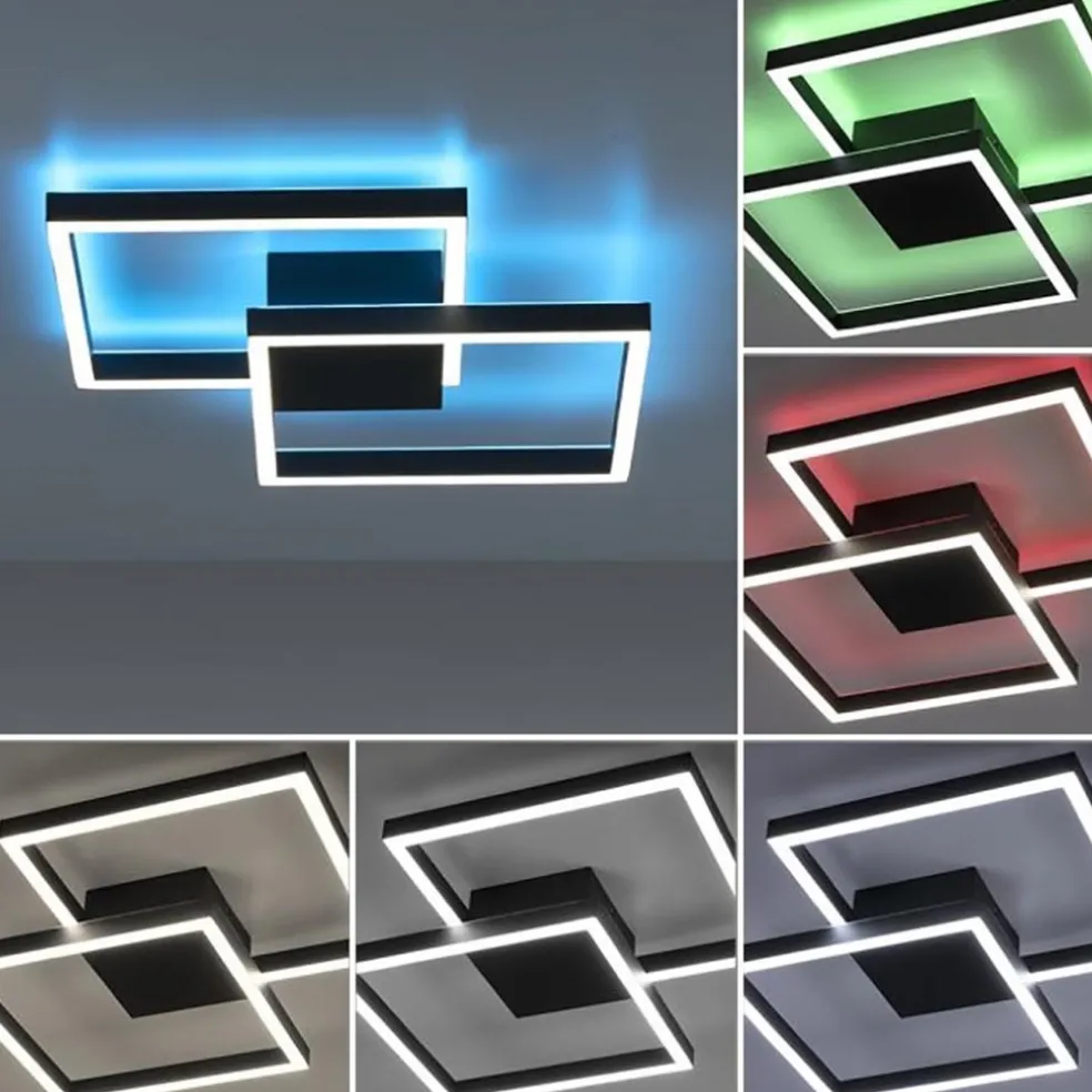 Store Straluma Plafondlamp Q-Marko smart vierk.zwart rgb/cct