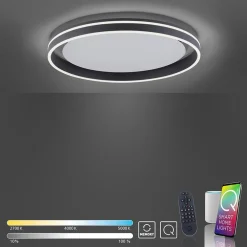 Online Straluma Plafondlamp Q-Vito 59 zwart smart+remote