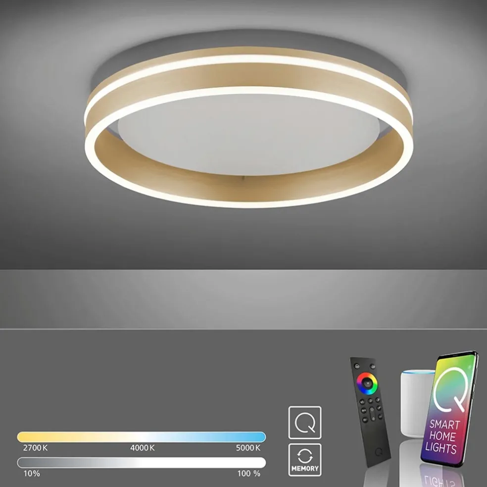 Online Straluma Plafondlamp Q-Vito 40cm matgoud smart + remote