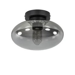 Shop Straluma Plafondlamp Reflexion zwart+smoke glas