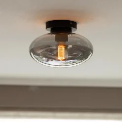 Shop Straluma Plafondlamp Reflexion zwart+smoke glas