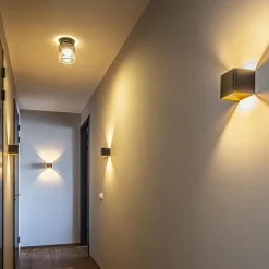 Best Straluma Plafondlamp Salerno zwart/smoke glas