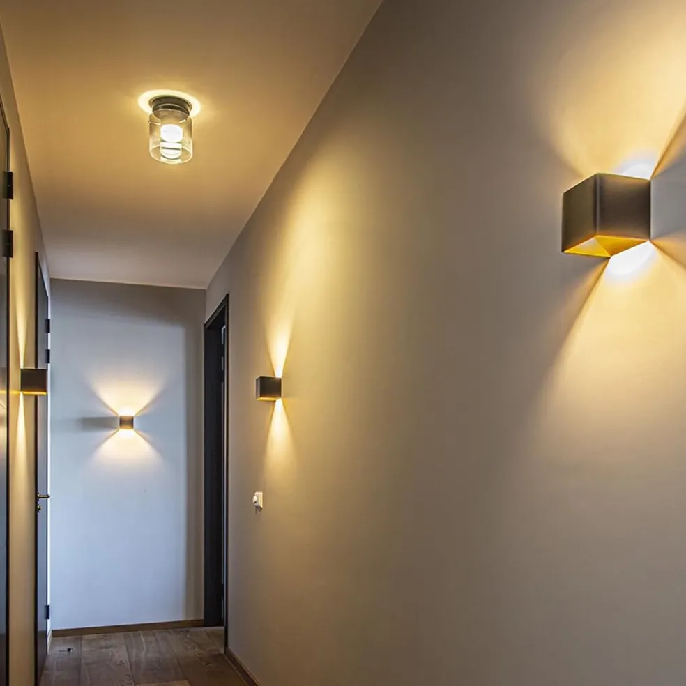 Best Straluma Plafondlamp Salerno zwart/smoke glas