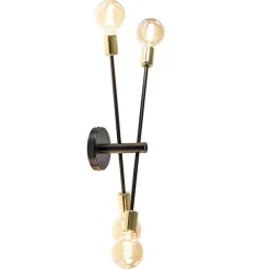 New Straluma Plafondlamp Sticks 4L zwart/goud excl. e27 l.b.
