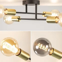 Online Straluma Plafondlamp Sticks 4L zwart/goud