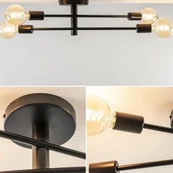 New Straluma Plafondlamp Sticks 4L zwart excl. e27