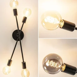 New Straluma Plafondlamp Sticks 4L zwart excl. e27