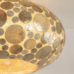 Fashion Straluma Plafondlamp Ufo goud schelpen 40cm