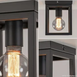 Hot Straluma Plafondlamp vierkant frame klein zwart