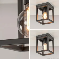 Hot Straluma Plafondlamp vierkant frame klein zwart