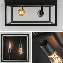Shop Straluma Plafondlamp vierkant zwart open frame