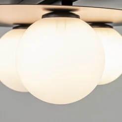 Online Straluma Plafondlamp zwart met 3 witte bollen