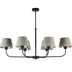New Straluma Plafondlamp zwart met beige kapjes