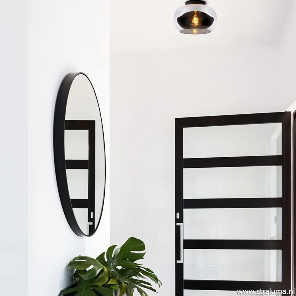 Sale Straluma Plafondlamp zwart met smoke glas