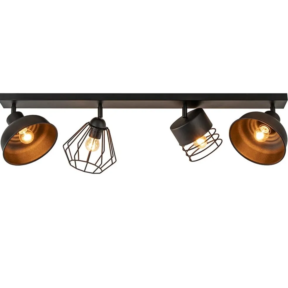 Sale Straluma Plafondlamp zwart met verschillende kappen