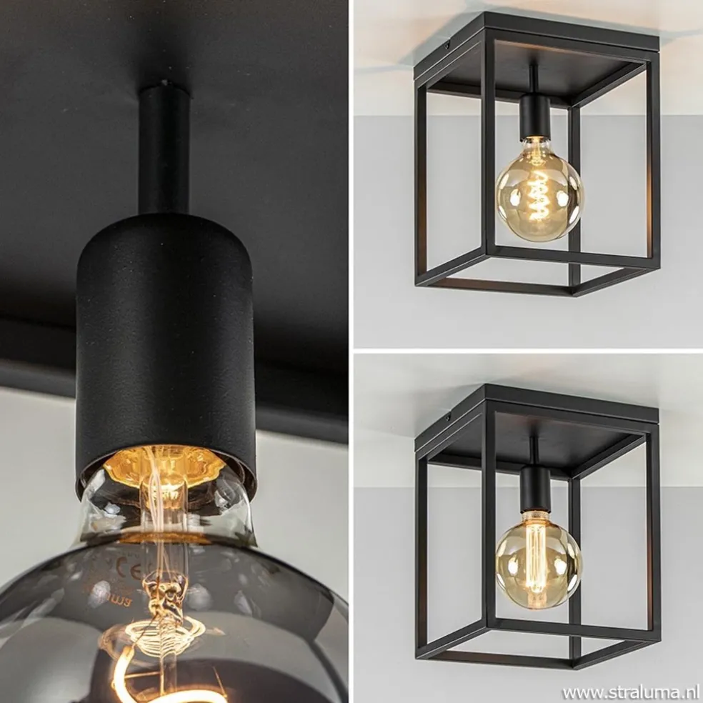 Cheap Straluma Plafondlamp zwart open frame