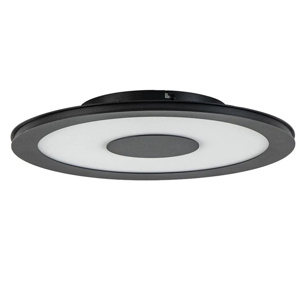 Best Straluma Plafondlamp zwart rond 38cm 3-st.dim.