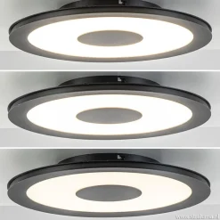 Best Straluma Plafondlamp zwart rond 38cm 3-st.dim.