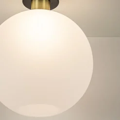 Cheap Straluma Plafondlamp zwart/goud met opaal glas 30 cm