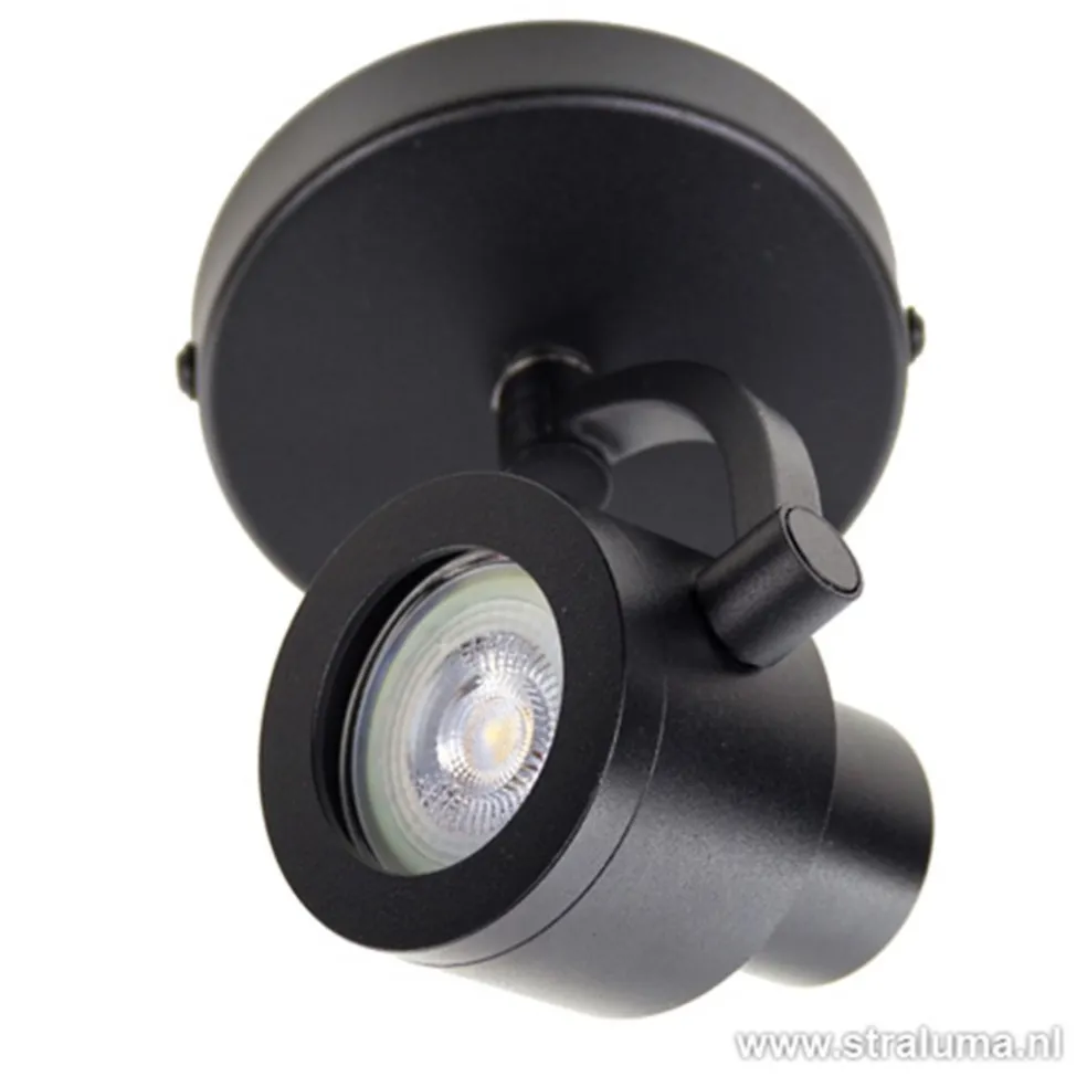 Clearance Straluma Plafondspot Alto 1l zwart gu10