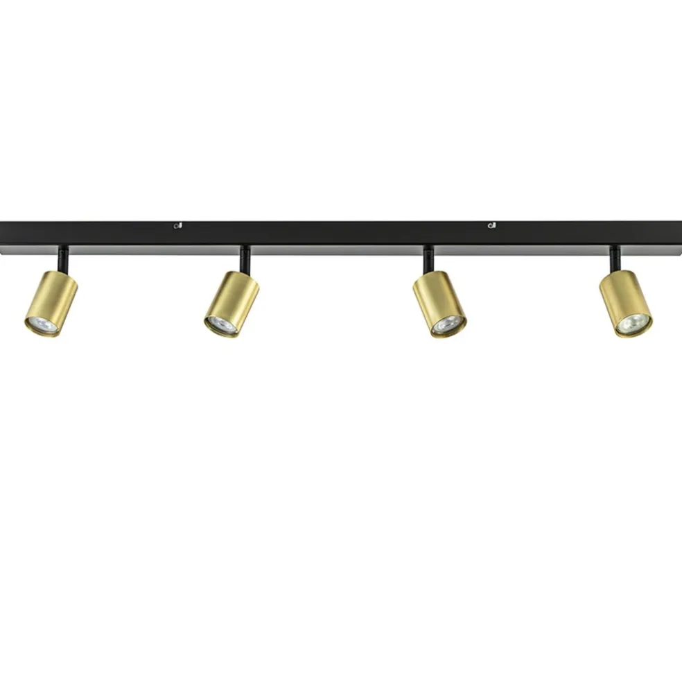 Discount Straluma Plafondspot Bounce 4l 100cm zwart/matgoud