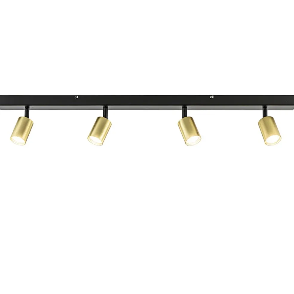 Discount Straluma Plafondspot Bounce 4l 100cm zwart/matgoud