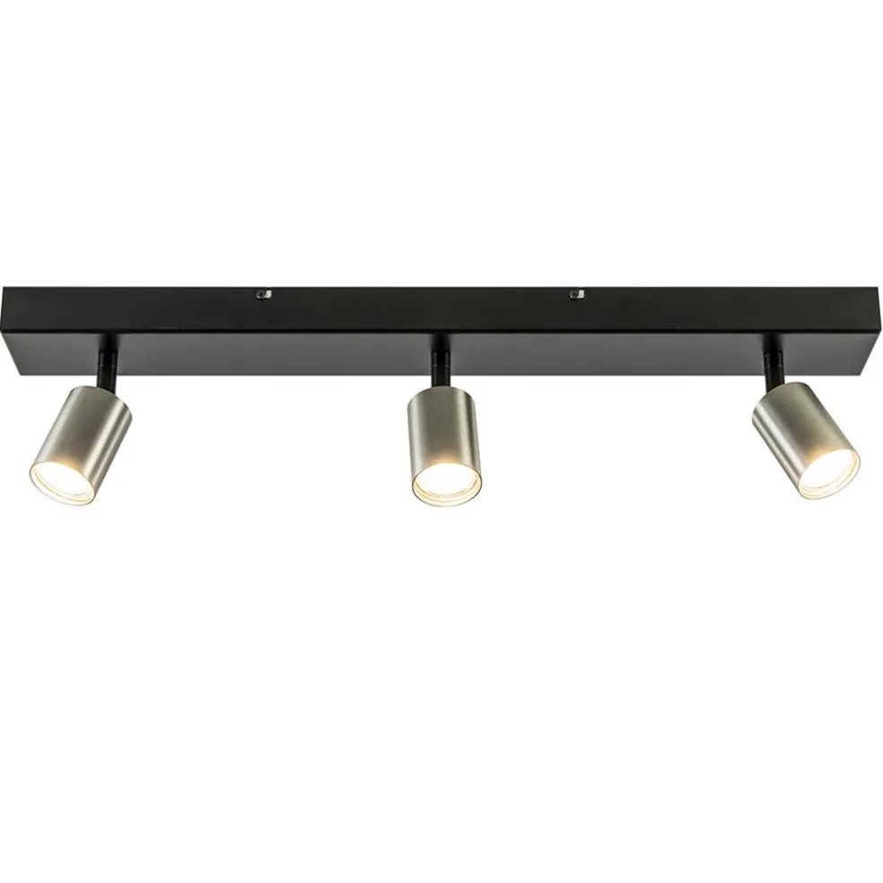 Discount Straluma Plafondspot Bounce 3L 70cm zwart/rvs