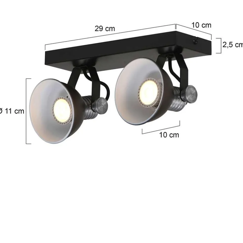 Shop Straluma Plafondspot Brooklyn 2l zwart industrieel