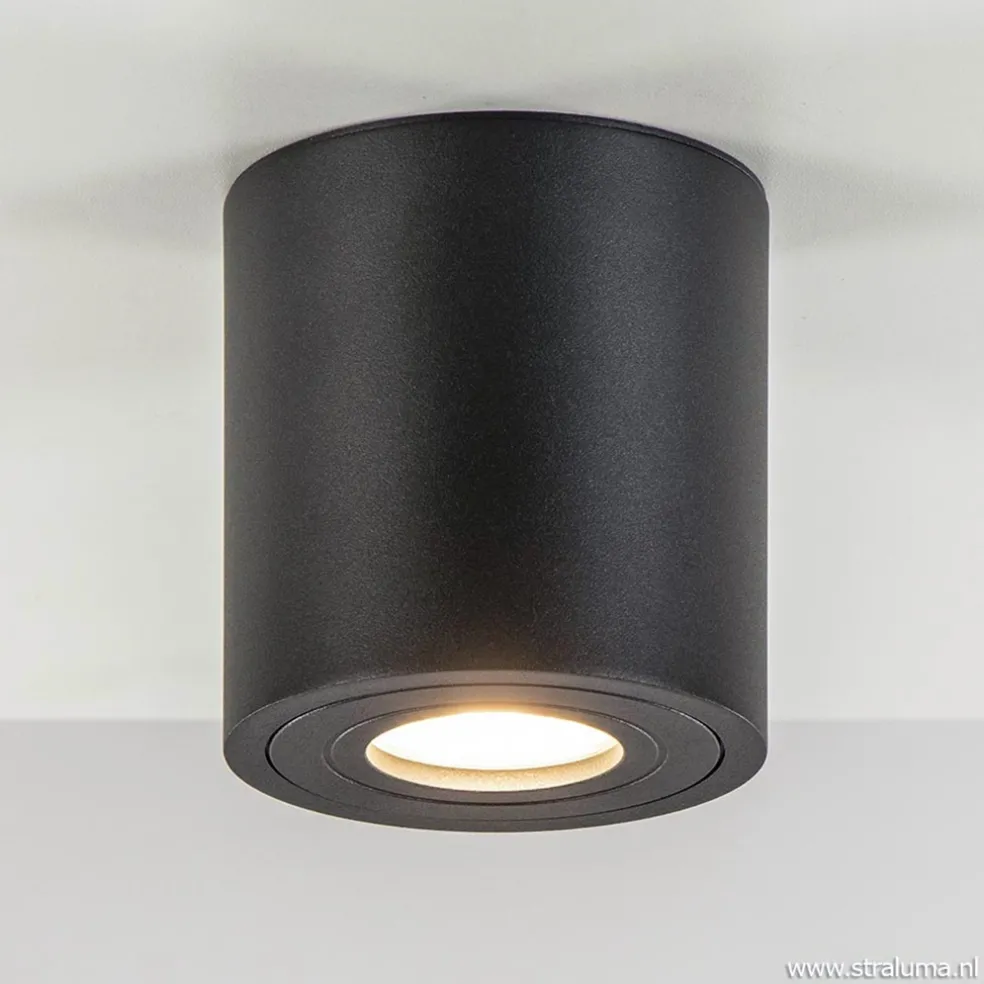 Cheap Straluma Plafondspot cilinder zwart gu10 IP44