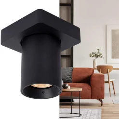 Cheap Straluma Plafondspot enkel tube zwart dim-to-warm