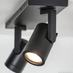 Outlet Straluma Plafondspot Halo 2L op balk zwart
