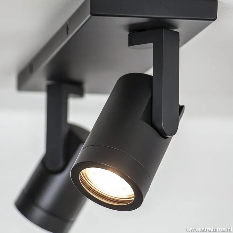 Outlet Straluma Plafondspot Halo 2L op balk zwart